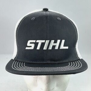Stihl Outfitters Apparel Trucker Cap Hat Mesh Snap Back Gray & White New NWT